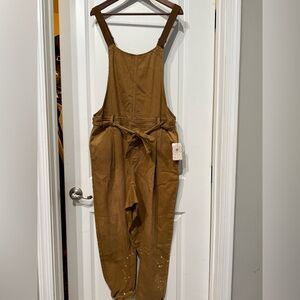 Free People Brown Jumpsuit with Tie Waist